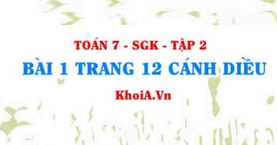 Bài 1 trang 12 Toán 7 Cánh Diều Tập 2